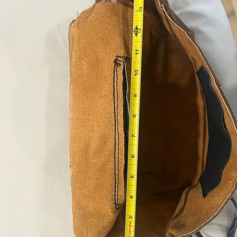 Rustic Leather Patchwork Shoulder Bag - image 5